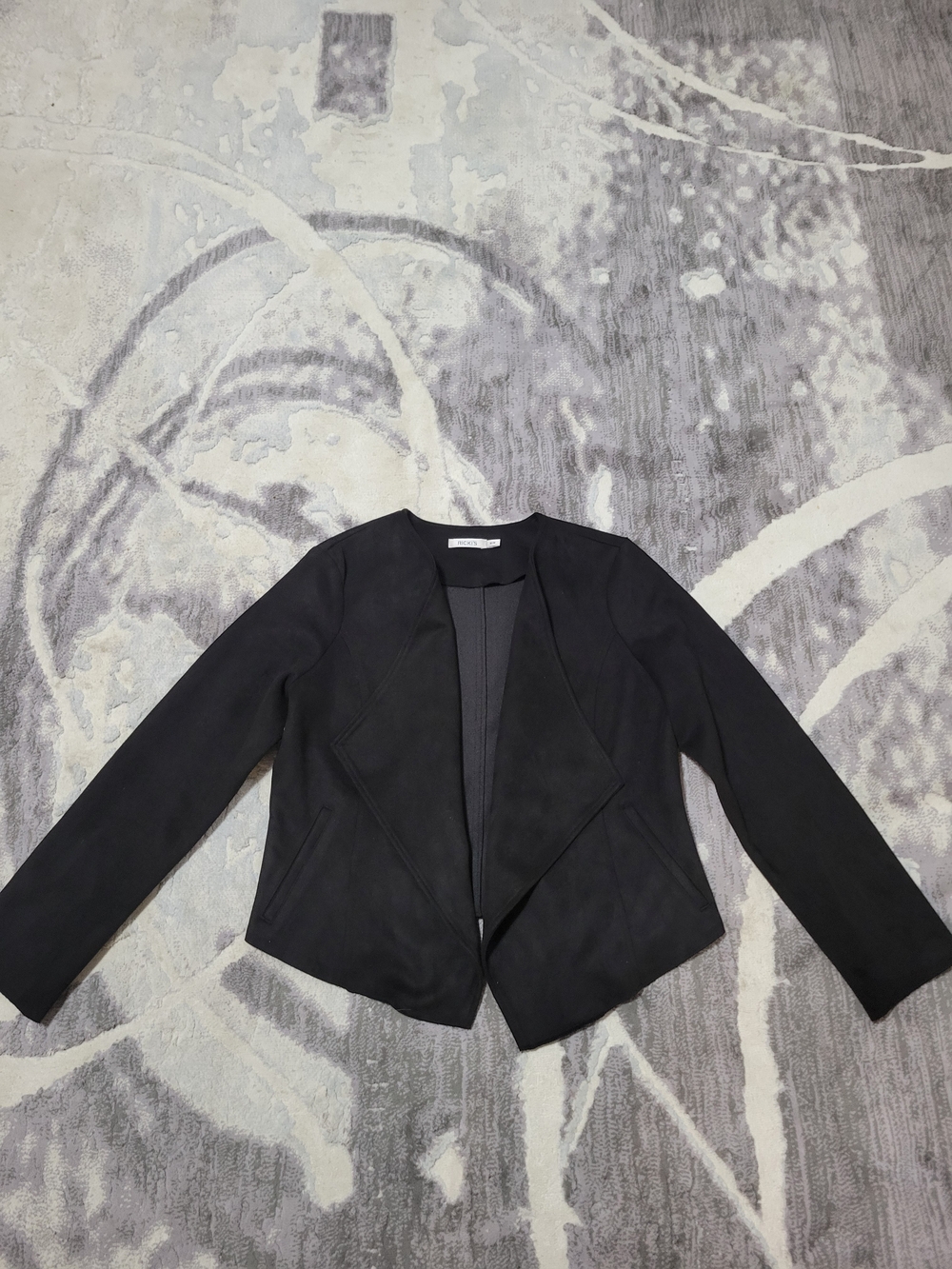 Ricki's Black Draped Open-Front Blazer Jacket Size 10